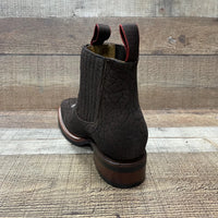 Men's Western Cowboy Bull Neck Print Genuine Cowhide Leather Ankle Boot Est. 350 Brown - OriginalWestern.com
