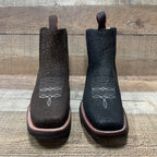 Men's Western Cowboy Bull Neck Print Genuine Cowhide Leather Ankle Boot Est. 350 Brown - OriginalWestern.com
