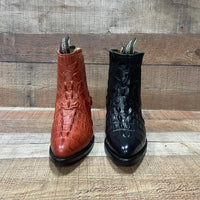 Men's Western Cowboy Crocodile Print Genuine Cowhide Leather Ankle Boots Shedron - OriginalWestern.com
