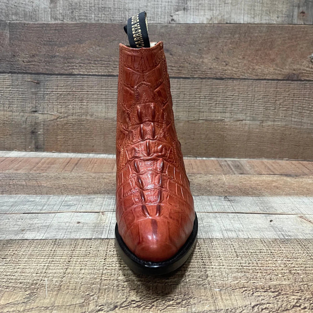 Men's Western Cowboy Crocodile Print Genuine Cowhide Leather Ankle Boots Shedron - OriginalWestern.com