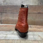 Men's Western Cowboy Crocodile Print Genuine Cowhide Leather Ankle Boots Shedron - OriginalWestern.com