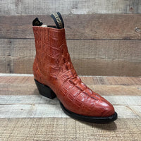 Men's Western Cowboy Crocodile Print Genuine Cowhide Leather Ankle Boots Shedron - OriginalWestern.com