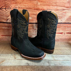 Men's Western Cowboy Genuine Bulls/Neck Square Toe Boots Est. 722 Black - OriginalWestern.com