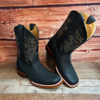 Men's Western Cowboy Genuine Bulls/Neck Square Toe Boots Est. 722 Black - OriginalWestern.com