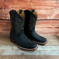 Men's Western Cowboy Genuine Bulls/Neck Square Toe Boots Est. 722 Black - OriginalWestern.com