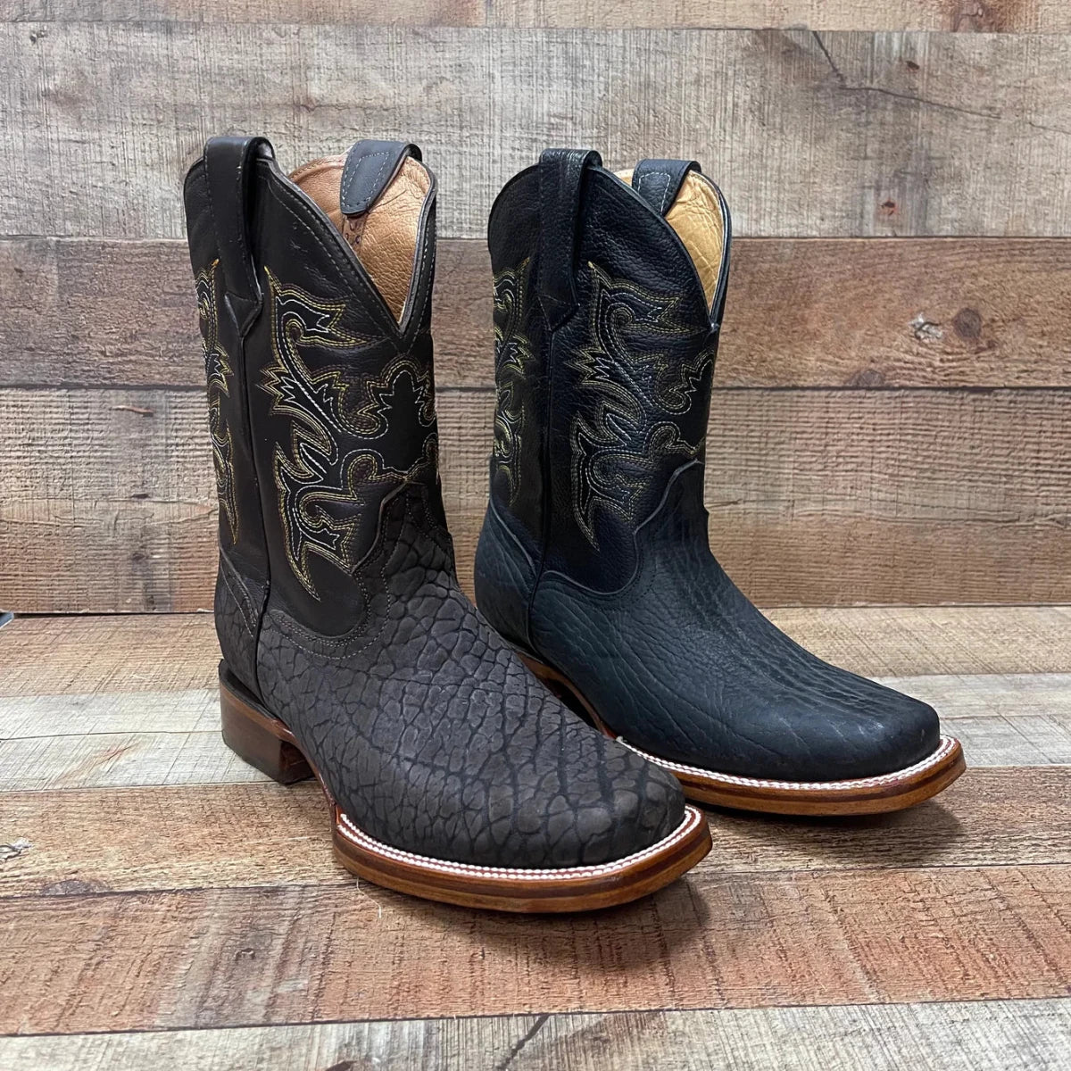 Men's Western Cowboy Genuine Bulls/Neck Square Toe Boots Est. 722 Brown - OriginalWestern.com
