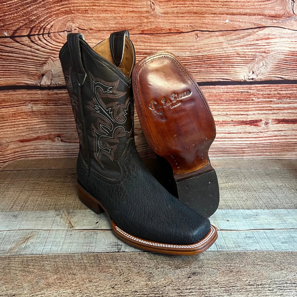 Men's Western Cowboy Genuine Bulls/Neck Square Toe Boots Est. 722 Brown - OriginalWestern.com