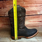 Men's Western Cowboy Genuine Bulls/Neck Square Toe Boots Est. 722 Brown - OriginalWestern.com