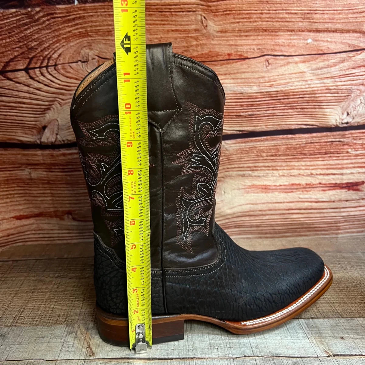 Men's Western Cowboy Genuine Bulls/Neck Square Toe Boots Est. 722 Brown - OriginalWestern.com