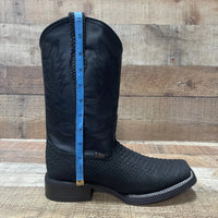 Men's Western Cowboy Genuine Cow Leather with Python Print and Rubber Sole Est. 740 Black - OriginalWestern.com