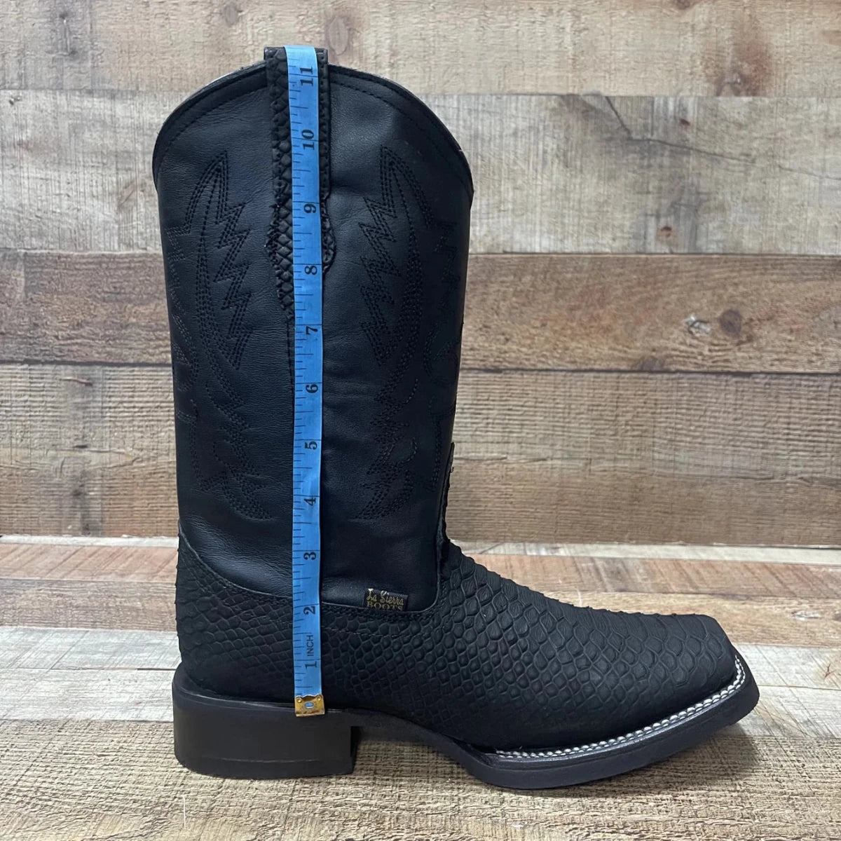 Men's Western Cowboy Genuine Cow Leather with Python Print and Rubber Sole Est. 740 Black - OriginalWestern.com