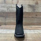 Men's Western Cowboy Genuine Cow Leather with Python Print and Rubber Sole Est. 740 Black - OriginalWestern.com