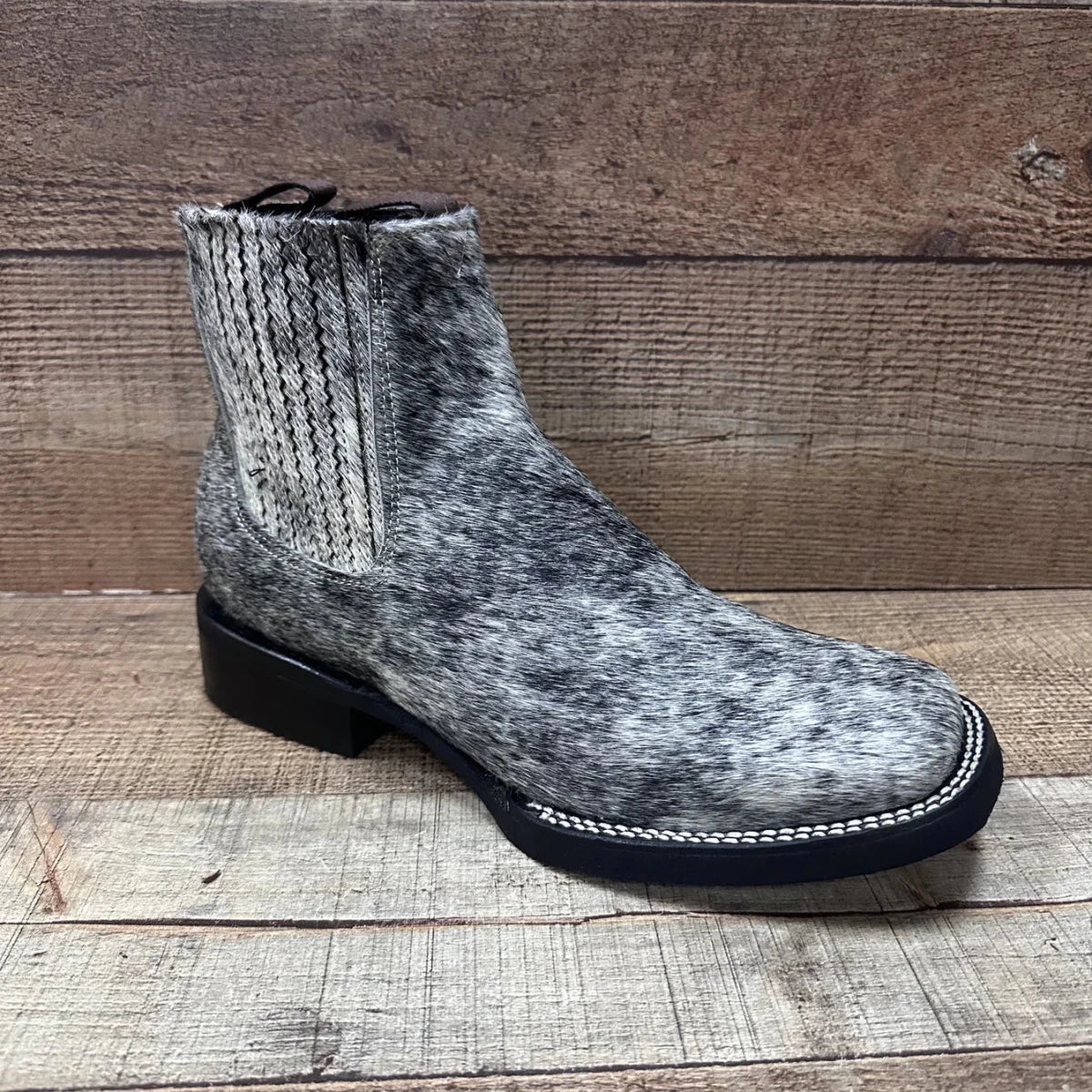 Men's Western Cowboy Genuine Cowhide Leather and Genuine Cow Hair Ankle Boot Est. 714 - OriginalWestern.com