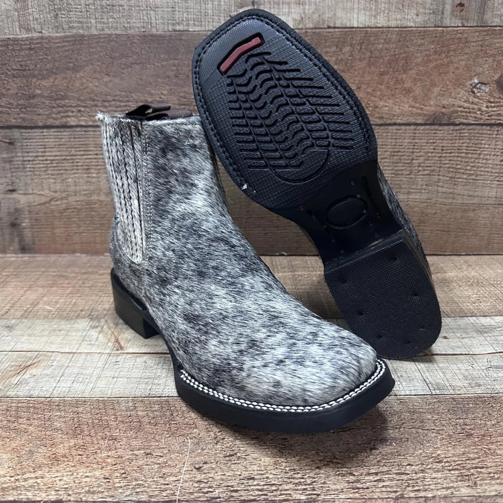 Men's Western Cowboy Genuine Cowhide Leather and Genuine Cow Hair Ankle Boot Est. 714 - OriginalWestern.com