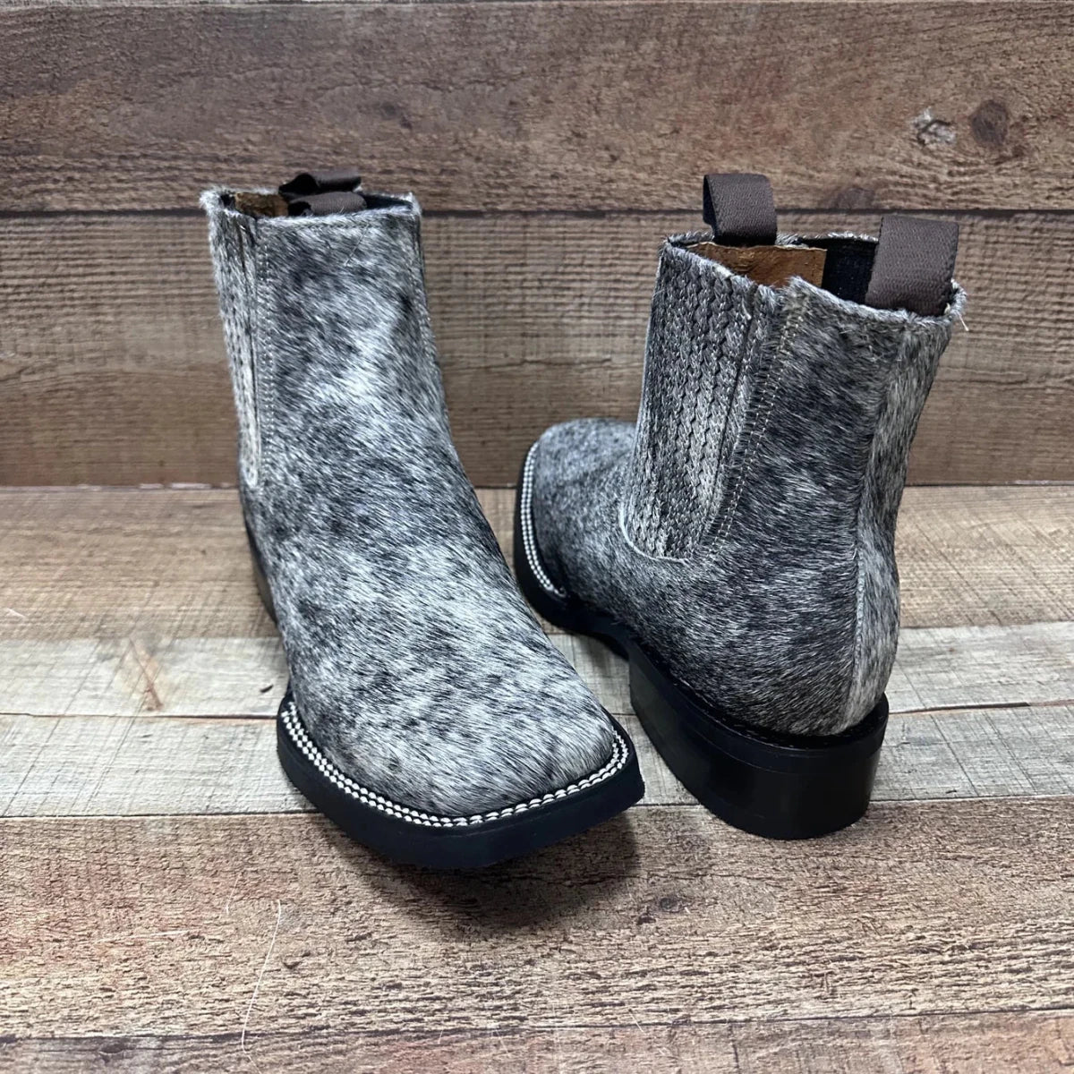 Men's Western Cowboy Genuine Cowhide Leather and Genuine Cow Hair Ankle Boot Est. 714 - OriginalWestern.com
