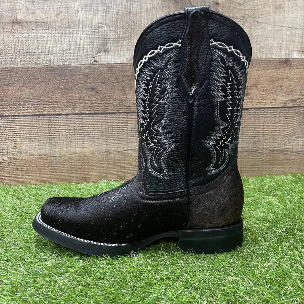 Men's Western Cowboy Genuine Cowhide Leather and Genuine Cow Hair Boots Est. 744 Brown - OriginalWestern.com