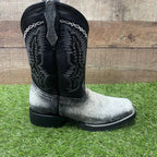 Men's Western Cowboy Genuine Cowhide Leather and Genuine Cow Hair Boots Est. 744 White/Black - OriginalWestern.com