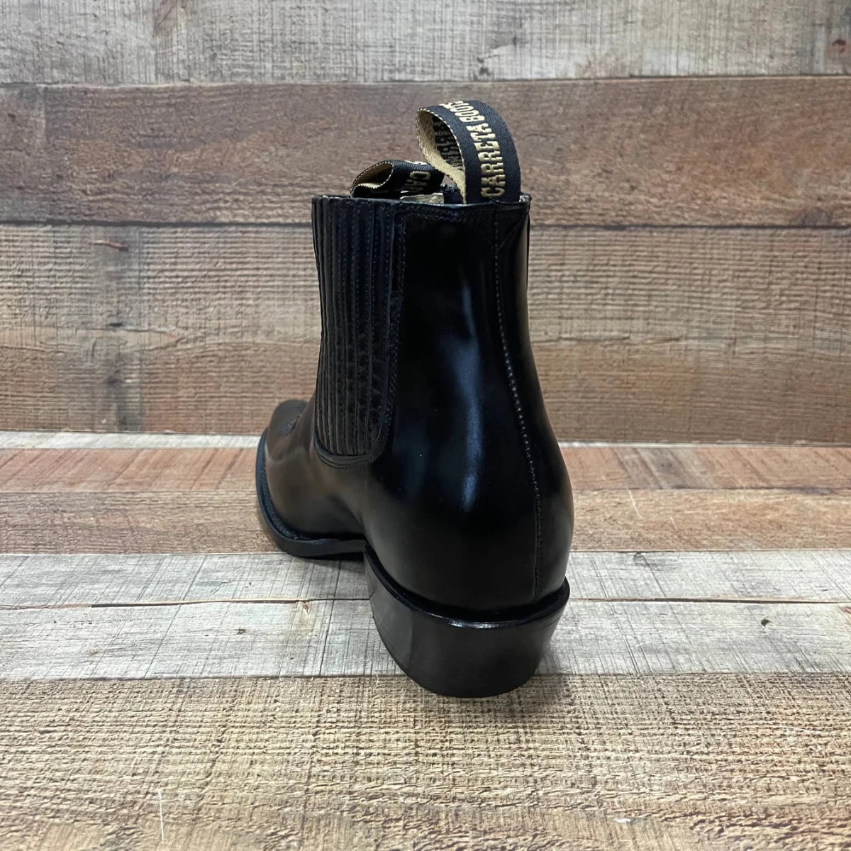 Men's Western Cowboy Genuine Cowhide Leather Napa Ankle Boot Black - OriginalWestern.com