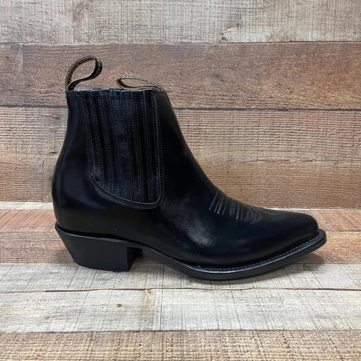 Men's Western Cowboy Genuine Cowhide Leather Napa Ankle Boot Black - OriginalWestern.com