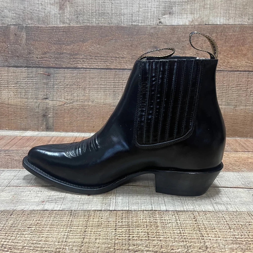 Men's Western Cowboy Genuine Cowhide Leather Napa Ankle Boot Black - OriginalWestern.com