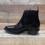 Men's Western Cowboy Genuine Cowhide Leather Napa Ankle Boot Black - OriginalWestern.com