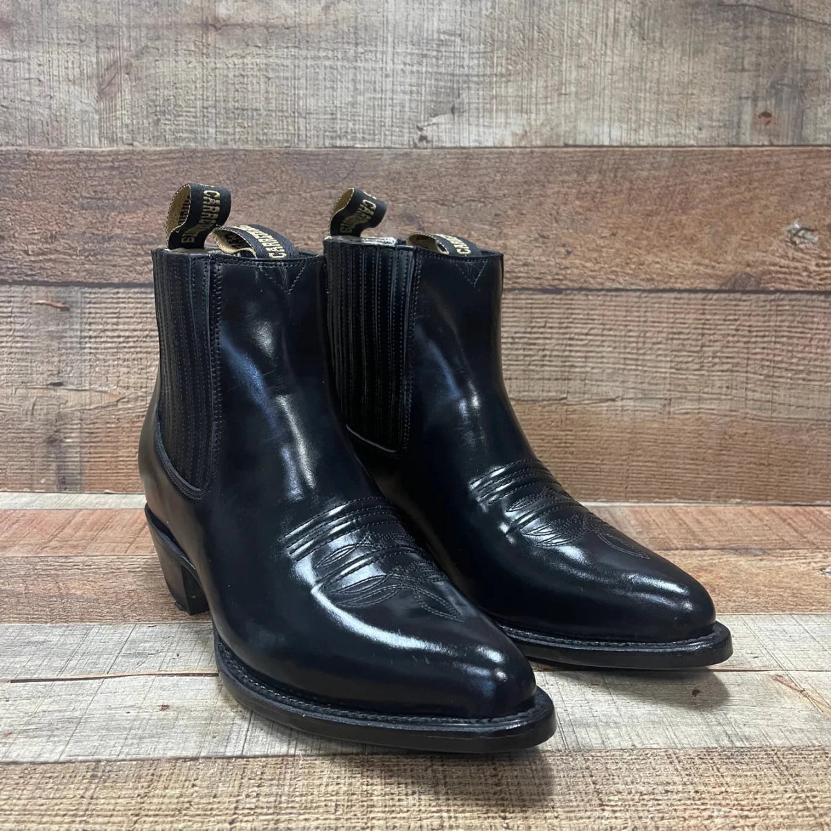 Men's Western Cowboy Genuine Cowhide Leather Napa Ankle Boot Black - OriginalWestern.com