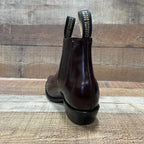 Men's Western Cowboy Genuine Cowhide Leather Napa Ankle Boot Wine - OriginalWestern.com