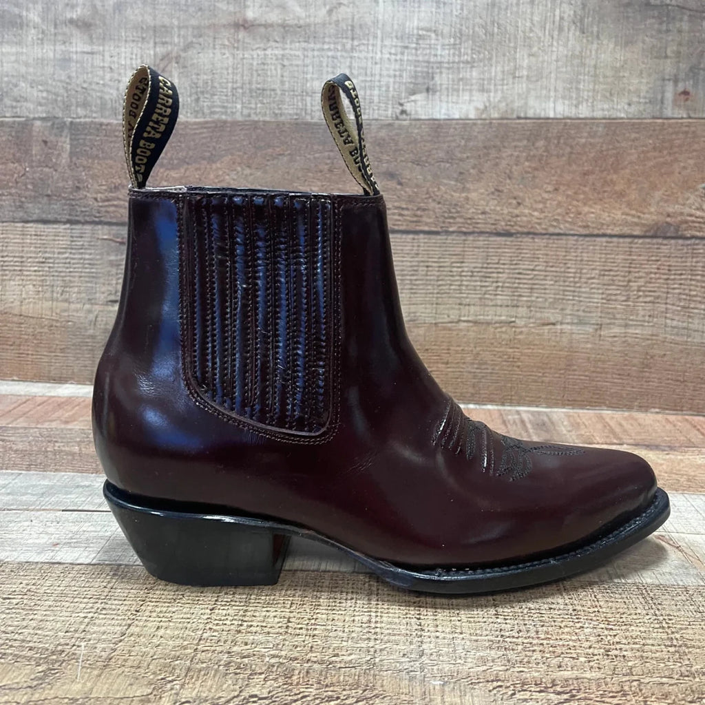 Men's Western Cowboy Genuine Cowhide Leather Napa Ankle Boot Wine - OriginalWestern.com