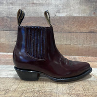 Men's Western Cowboy Genuine Cowhide Leather Napa Ankle Boot Wine - OriginalWestern.com