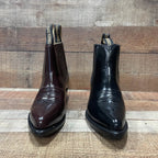 Men's Western Cowboy Genuine Cowhide Leather Napa Ankle Boot Wine - OriginalWestern.com