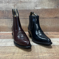 Men's Western Cowboy Genuine Cowhide Leather Napa Ankle Boot Wine - OriginalWestern.com