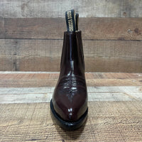 Men's Western Cowboy Genuine Cowhide Leather Napa Ankle Boot Wine - OriginalWestern.com
