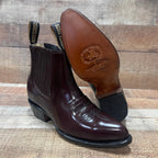 Men's Western Cowboy Genuine Cowhide Leather Napa Ankle Boot Wine - OriginalWestern.com