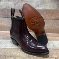 Men's Western Cowboy Genuine Cowhide Leather Napa Ankle Boot Wine - OriginalWestern.com