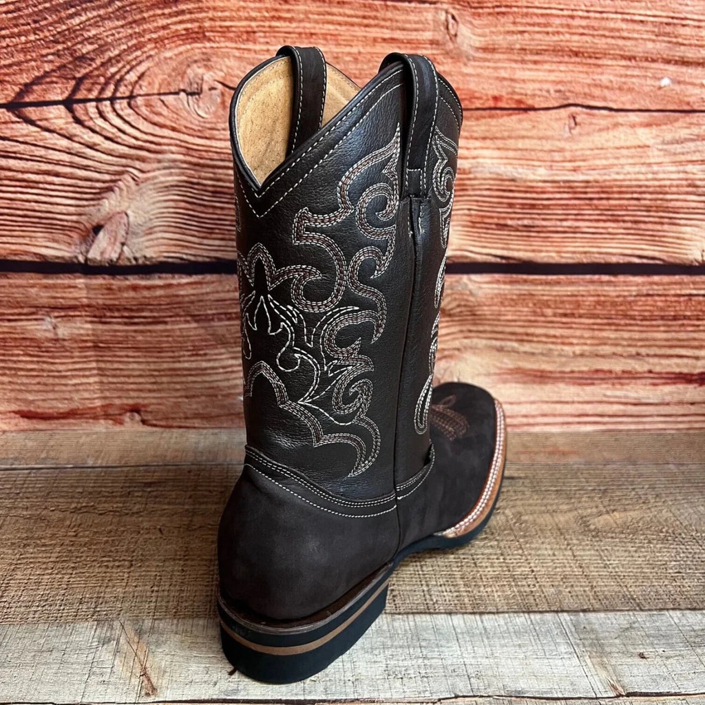 Men's Western Cowboy Genuine Leather Boots Est. 942 Black - OriginalWestern.com