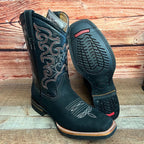 Men's Western Cowboy Genuine Leather Boots Est. 942 Black - OriginalWestern.com