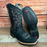 Men's Western Cowboy Genuine Leather Boots Est. 942 Black - OriginalWestern.com