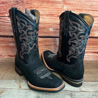 Men's Western Cowboy Genuine Leather Boots Est. 942 Black - OriginalWestern.com