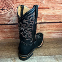 Men's Western Cowboy Genuine Leather Boots Est. 942 Black - OriginalWestern.com