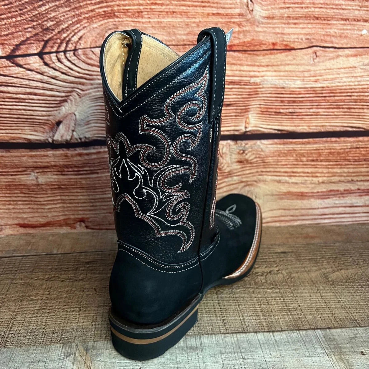Men's Western Cowboy Genuine Leather Boots Est. 942 Black - OriginalWestern.com