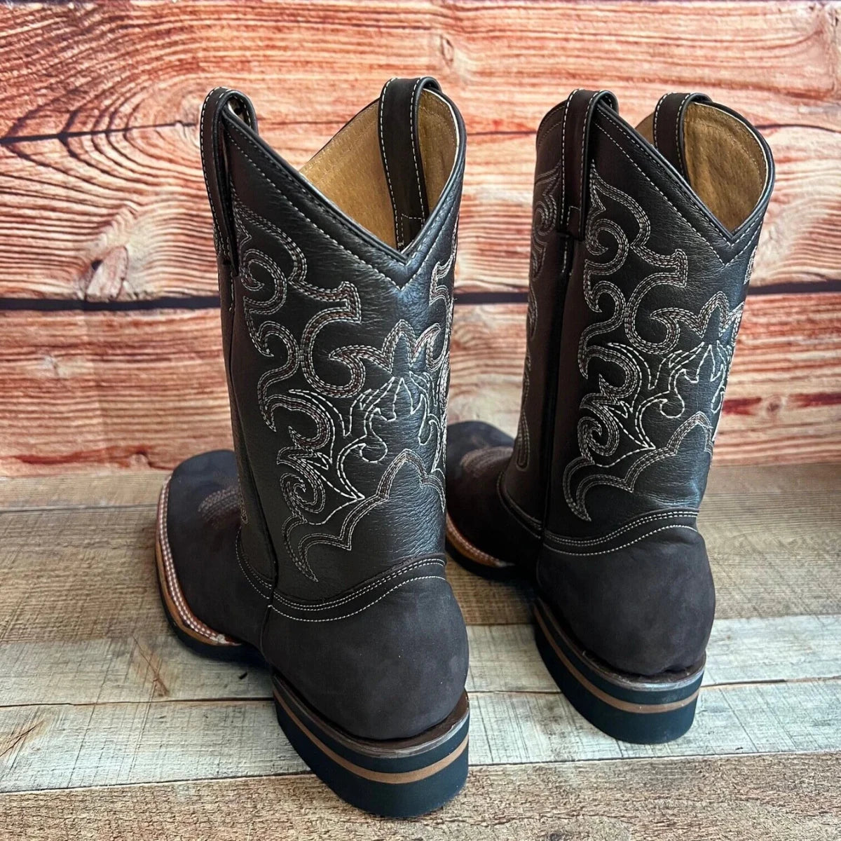 Men's Western Cowboy Genuine Leather Boots Est. 942 Brown - OriginalWestern.com