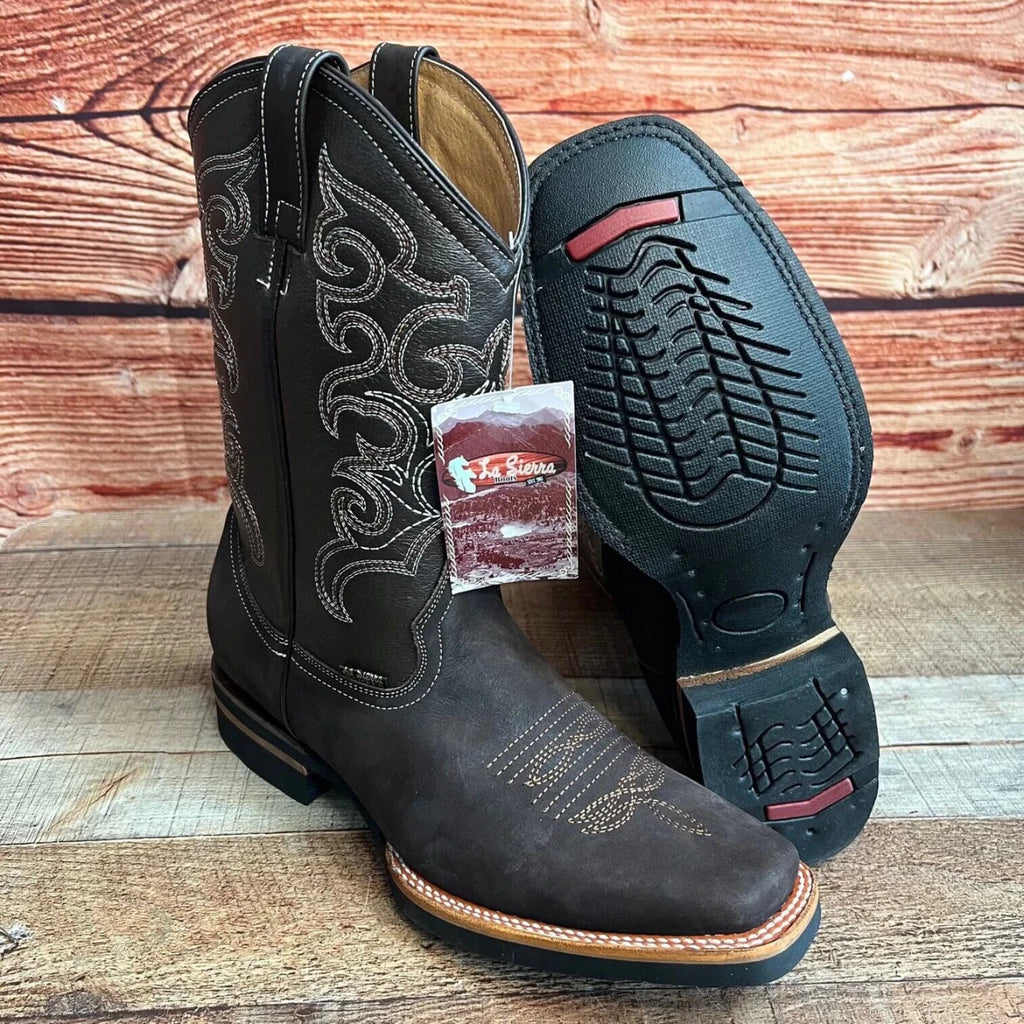Men's Western Cowboy Genuine Leather Boots Est. 942 Brown - OriginalWestern.com