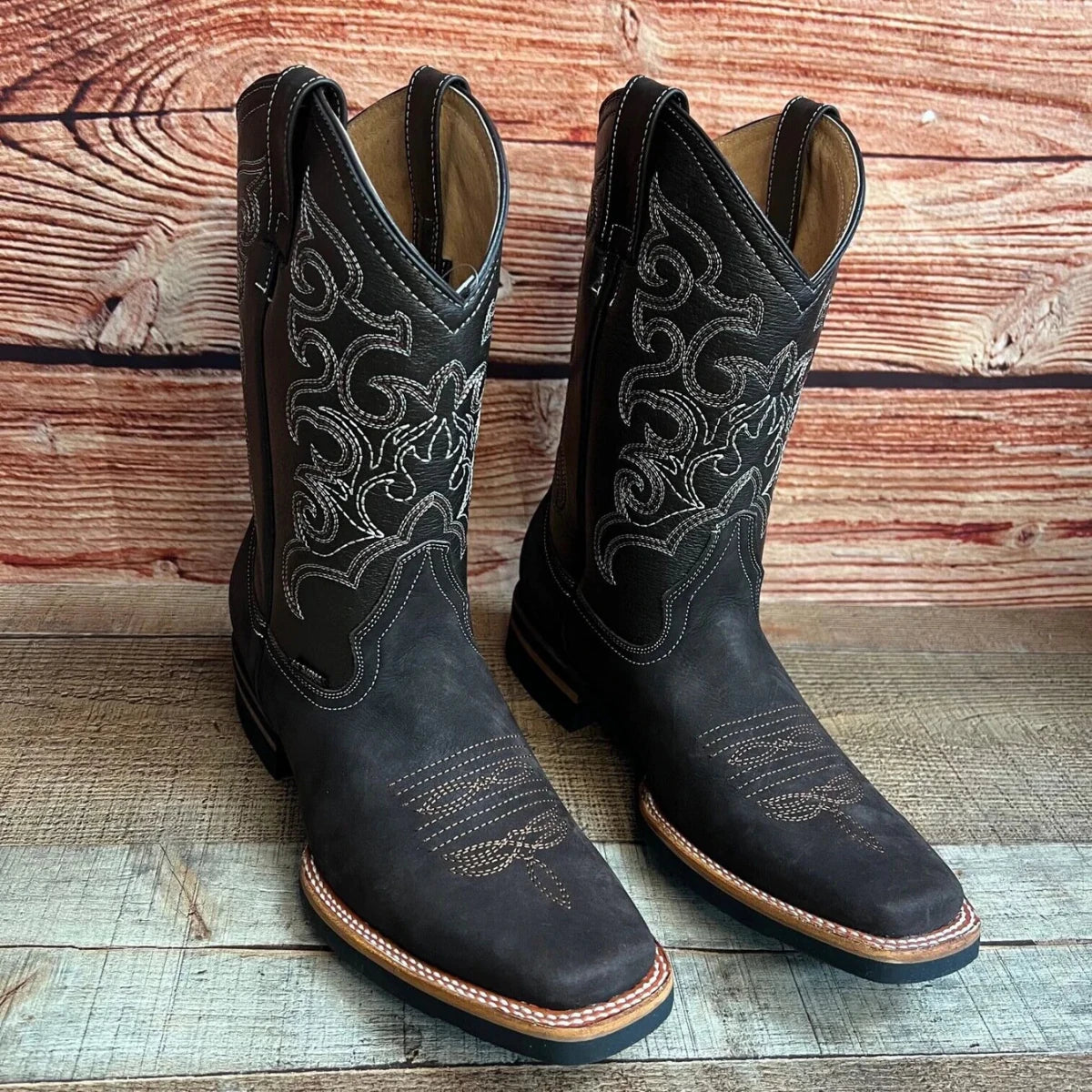 Men's Western Cowboy Genuine Leather Boots Est. 942 Brown - OriginalWestern.com