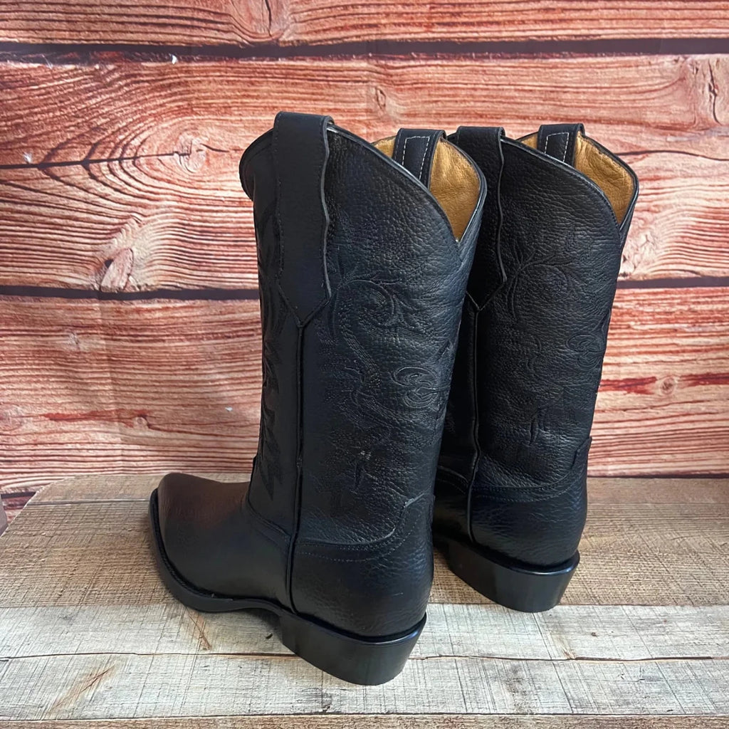 Men's Western Cowboy Genuine Leather Pointed Toe Boots Est. 099 Black - OriginalWestern.com