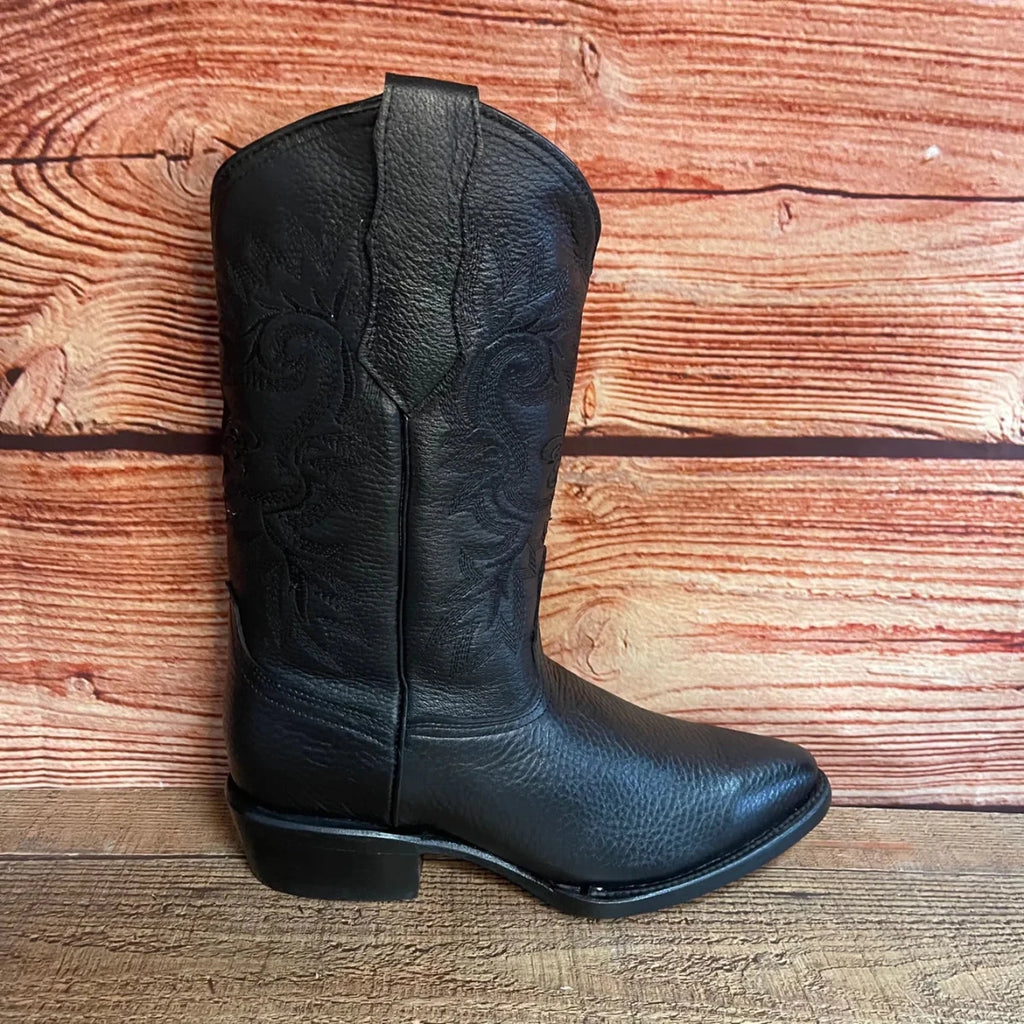 Men's Western Cowboy Genuine Leather Pointed Toe Boots Est. 099 Black - OriginalWestern.com