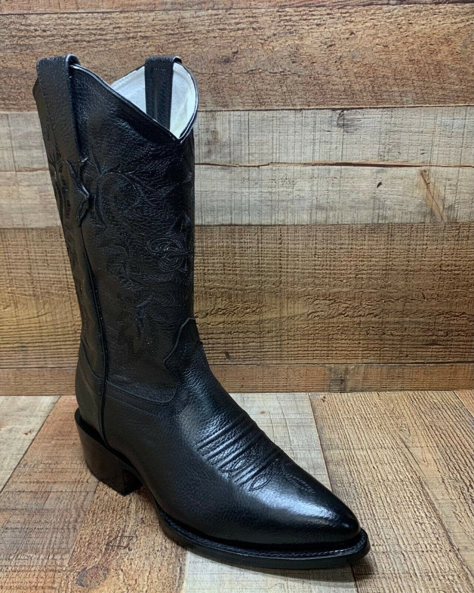 Men's Western Cowboy Genuine Leather Pointed Toe Boots Est. 099 Black - OriginalWestern.com