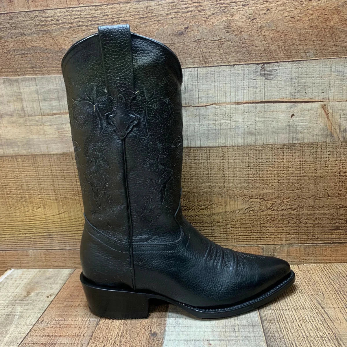 Men's Western Cowboy Genuine Leather Pointed Toe Boots Est. 099 Black - OriginalWestern.com