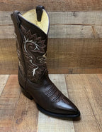 Men's Western Cowboy Genuine Leather Pointed Toe Boots Est. 099 Brown - OriginalWestern.com