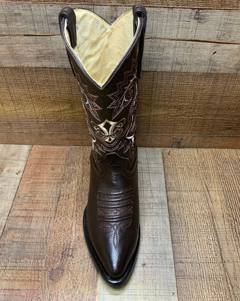 Men's Western Cowboy Genuine Leather Pointed Toe Boots Est. 099 Brown - OriginalWestern.com
