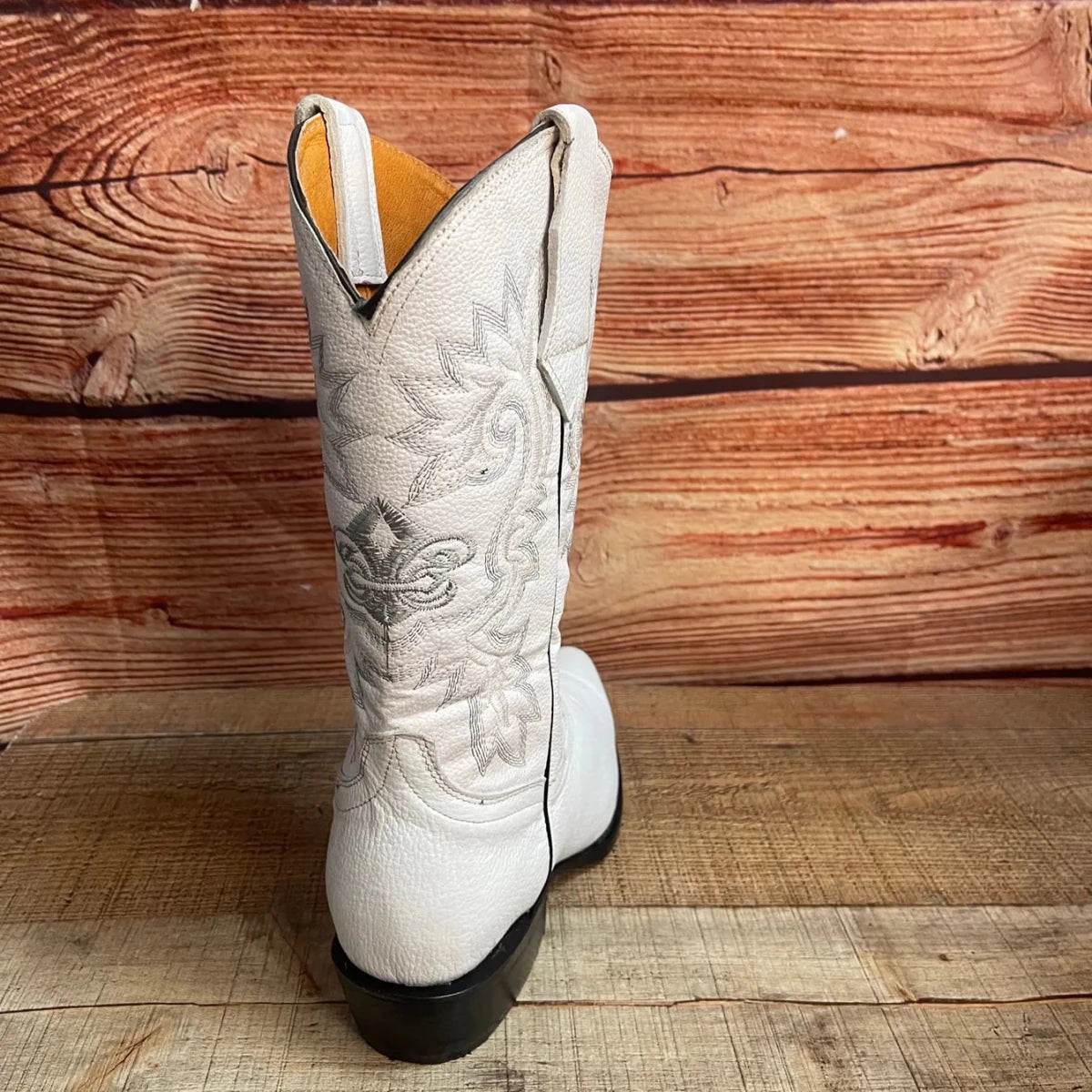Men's Western Cowboy Genuine Leather Pointed Toe Boots Est. 099 White - OriginalWestern.com